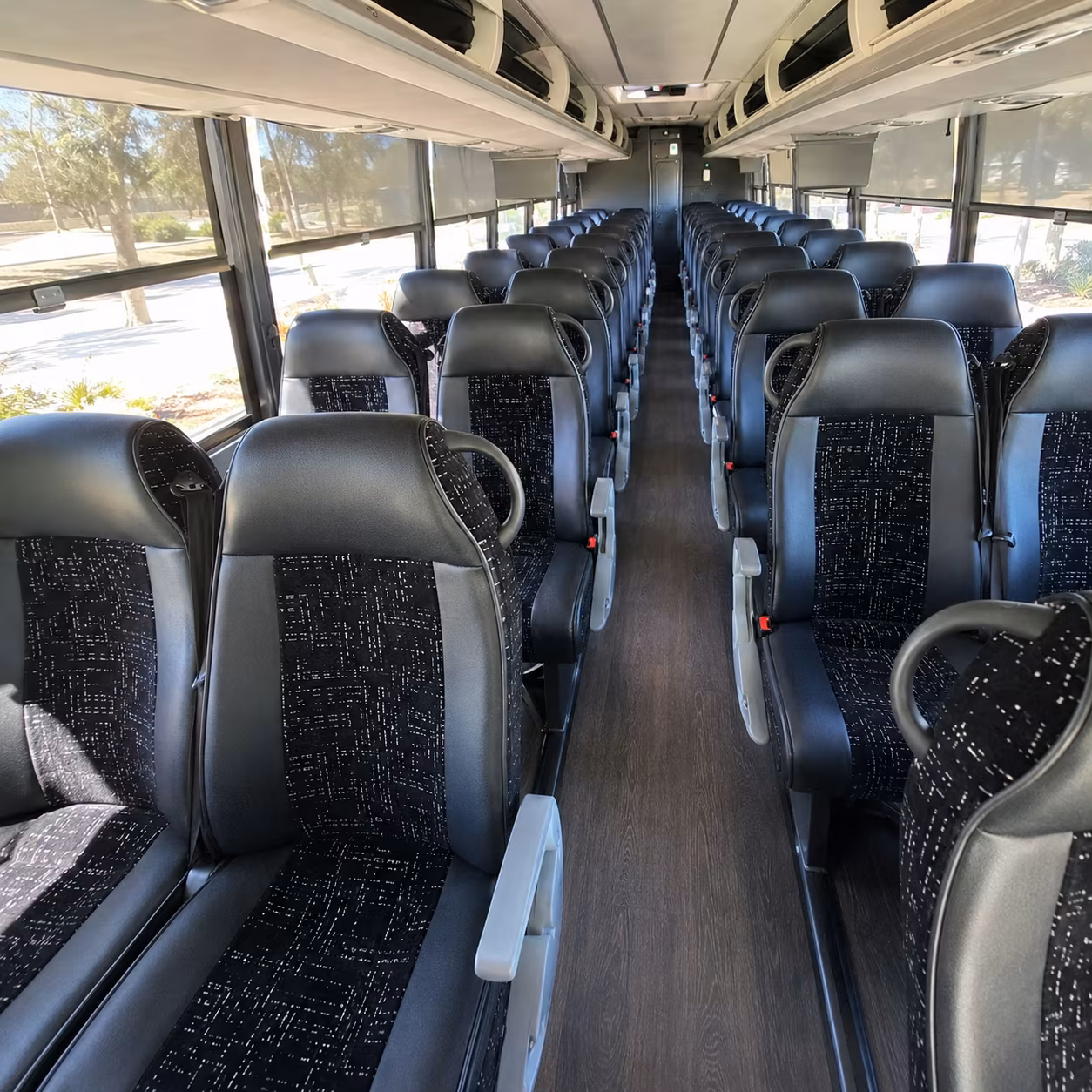 charter bus pickups at hsv for arriving defense and aerospace groups