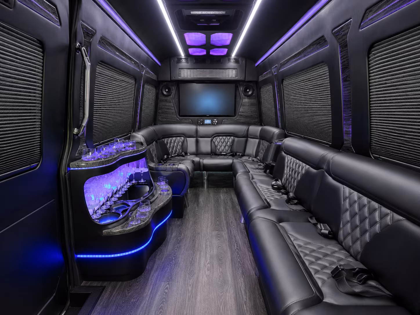 huntsville 30 passenger party bus interior